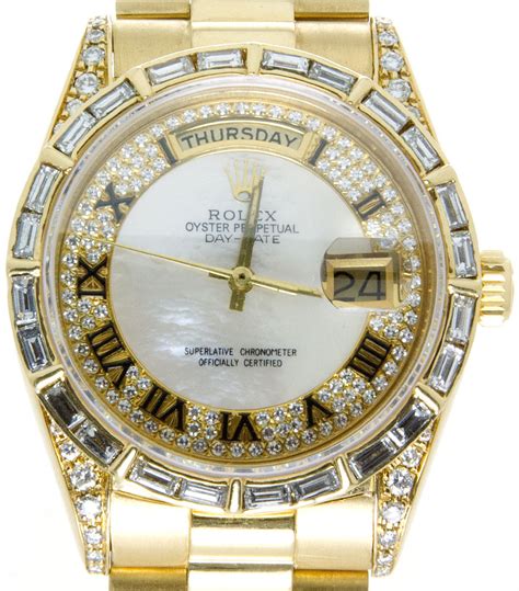 rolex presidential baggette diamond bezel